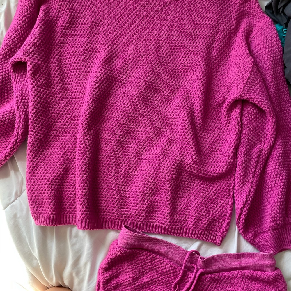 NastyGal Pink Sweater set with shorts